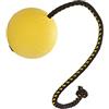 DINGO GEAR WWW.DINGOGEAR.COM 1977 Dingo Gear Palla per Allenamento # 70 mm su Corda 30 cm Galleggiante Palla in Gomma Morbida Colore Giallo apport Gioco con Cane S02703