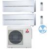 Mitsubishi Climatizzatore Condizionatore Mitsubishi Kirigamine Style Wifi R32 Bianco Perla Dual Split Inverter 9000 + 18000 BTU con U.E. MXZ-3F54VF Classe A+++/A++