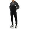Champion Legacy Legacy Sweatsuits - Colorblock Powerblend Fleece Full Zip Hooded Tuta sportiva, Grigio Melange Scuro/Nero/Bianco, XL Uomo FW23