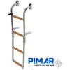 PIMAR SCALETTA INOX AISI 316 PIEGHEVOLE CON 4 SCALINI IN TEAK NAUTICA BARCA GOMMONE