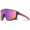 Julbo Fury S Occhiali da Sole, Nero/Rosa, Taglia Unica Unisex-Adulto