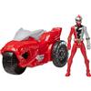 Power Rangers Dino Fury Rip N Go T-Rex Battle Rider and Dino Fury Red Ranger 15-cm-Scale Vehicle and Action Figure Toys, Multicolor (F4213)