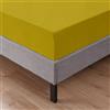 IlGruppone Il Gruppone Passione Casa Lenzuolo sotto con Angoli Elastici 100% Puro Cotone Lenzuola in Vari Colori A Tinta Unita Angolo Elastico - Giallo - Singolo