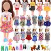 WanderGo 18 vestiti e accessori Barbie, inclusi 12 abiti in stile casuale, 2 paia di scarpe per bambole da 6 pollici, 1 cane casuale e palloncini