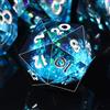 SIQUK 7 Pezzi Dadi Poliedrici Set Dadi da Gioco Dadi Nucleo Liquido D4 D6 D8 D10 D12 D20 D% per DND RPG MTG Dungeon and Dragons, Blu & Nero