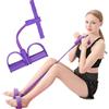 BSITSSS Corda elastica con 4 Tubi Attrezzi Palestra Casa,Elastico Sit Up Pull Rope Pedale Fascia di Resistenza con Manico,Allenatore addominale per Addome/Vita/Brase/Stretching Allenamento Dimagrante