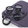 SPARIN 4 Pezzi Pellicola Protezione Fotocamera per iPhone 14 Pro / 14 Pro Max, Vetro Temperato Pellicola Protettiva Lente Telecamera con Lega di Alluminio - Violetto