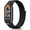 Niboow Cinturino per Xiaomi Smart Band 9 / Xiaomi Smart Band 8, Uomini Donne Ricambio Regolabile Watch Band, Sport Nylon Traspirante Cinturino per Xiaomi Mi Band 9 / Xiaomi Mi Band 8 - Nero