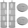 Laughhe 2 Pezzi Cesto Portaoggetti in Rete da Appendere, 4 Livelli Organizer Pieghevole Network Storage Spazio Salva Borse Organizzatore per Piccoli Vestiti, Guardaroba(Grigio)