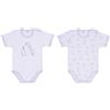 Ellepi - 2 Body con apertura sulla spalla a Maniche Corte 100% Cotone Grigio 0M