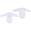 Ellepi - 2 Body con apertura sulla spalla a Maniche Lunghe 100% Cotone Grigio 0M