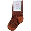 Hirsch Natur Calzino corto in lana sottile, motivo norvegese terracotta