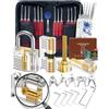 Eventronic Set Grimaldelli da 37+5 Pezzi, [2024 Nuova Edizione Pioneer & Nuova Esperienza Lockpick] Kit Scassinatore con 5 Trasparente Lucchetto, Lockpicking Set per Fabbri Principianti ed Esperti