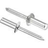 sourcing map Rivetti ciechi, in acciaio inox 304, rivetti per la decorazione del nucleo, rivetti 6,4 mm, diametro 20 mm, lunghezza dell'impugnatura chiusa, tono argento, 25 pezzi