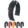HIRSCH H Hirsch, cinturino per orologio in pelle di carbonio, resistente all'acqua, 18 mm, 20 mm, 22 mm, 24 mm, lunghezza con attacco/larghezza fibbia, cinturino a sgancio rapido, moderno, Fascia nera e