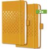 SIGEL J4210 Jolie Agenda settimanale 2024, copertina rigida, 9,5 x 15 cm, 174 pagine, arancione, 2 pezzi