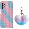 CrazyLemon Custodia per Telefono per Samsung Galaxy Note 9, Push Pop it Case Toy Camouflage Love Bubble Cartoon Cover Protettiva Completa con Pompon Ball - 02