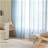 EMEMA 1 Pannelli Tende Trasparenti in Voile Con Occhielli Morbidi Finestre per Camera da Letto e per Salotto Eleganti Soggiorno 228x228cm Blu Acciaio