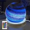 HONPHIER 3D Lampada Pianeta LED Lampada Sfera di Vetro Dimmerabile Luce da Atmosfera 16 Colori USB Luce Decorativa Pianeta Notturna Con telecomando per Casa Famiglia Amico Regali Natale 8CM (C)