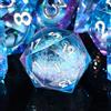 SIQUK 7 Pezzi Dadi Poliedrici Set Dadi da Gioco Dadi Nucleo Liquido D4 D6 D8 D10 D12 D20 D% per DND RPG MTG Dungeon and Dragons, Blu & Viola