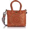 baradello, Borsa in pelle con manico Donna, cammello