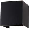 V-TAC VT-759-12 Lampada applique LED 12W parete quadrato nero IP65 bianco caldo 3000K - sku 8529