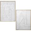 DRW Quadro tela astratta con cornice in legno con vari colori 60 x 80 x 3,5 cm