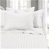 Elegant Comfort Softest and Coziest - Set di 4 lenzuoli, 1500 fili, qualità egiziana, lussuoso, resistente alle pieghe, 6 pezzi, motivo damascato, colore: bianco