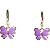 ASTER ALHELÍ Orecchini Dorati Donna Farfalla - Cerchi Piccoli Placcati Oro - Ciondolo Farfalle Colorate - Regalo Originale Donna Bambina - ASTER ALHELÍ (Viola)