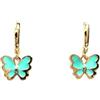 ASTER ALHELÍ Orecchini Dorati Donna Farfalla - Cerchi Piccoli Placcati Oro - Ciondolo Farfalle Colorate - Regalo Originale Donna Bambina - ASTER ALHELÍ (Blu)