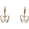 ASTER ALHELÍ Orecchini Dorati Donna Farfalla - Cerchi Piccoli Placcati Oro - Ciondolo Farfalle Colorate - Regalo Originale Donna Bambina - ASTER ALHELÍ (Bianco)