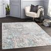 Livabliss Surya Trento Tappeto astratto per soggiorno, sala da pranzo, salotto, comodino, moderno, morbido e lussuoso, facile da pulire, a pelo medio, 160 x 220 cm, grigio e verde acqua