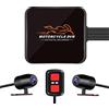 VSYSTO Moto Dash Cam Obiettivo Grandangolare 130°, Doppia Fotocamera Anteriore e Posteriore 1080P, Nessuno Schermo, WiFi, Visione Notturna, Sensore G, Registrazione in Loop (Arancione)