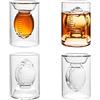 40YARDS Bicchieri da shot da football americano, 4 pezzi, riempibili su entrambi i lati: 2 cl e 4 cl volume, in vetro