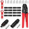 RedStar24 Set Pinze Crimpatura Solare 2,5/4/6mm² con 10 Connettori Maschio & Femmina, 2 Chiavi per Montaggio, Crimpatrice per Cavi Solari PV e Impianti fotovoltaico