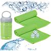 Relaxdays Asciugamano Rinfrescante, Set da 2, Asciugamani Refrigeranti da Collo, per Sport e Fitness, 90x30 cm, Verde