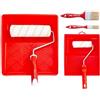 PENNELLIFICIO 2000 | Kit per Verniciatura con 2 Vaschette, 2 Rulli, e 2 Pennelli, Set Pittura, Per Verniciare, Idropittura, Pareti Interne, Lisce e Poco Ruvide - Made in Italy