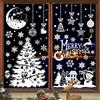 Nepfaivy Adesivi Natalizi per Finestre - 202 Bianche Vetrofanie Natalizie per Vetrine Riutilizzabili, Removibili Stickers natale finestre con Fiocchi di neve Renna, Natale Decorazioni Casa in Vetro