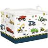 Clastyle Ceste Biancheria Bambini Auto Cestino Giocattoli Vestiti Impermeabile per Ragazzo Cestino Portaoggetti per Bagno Cameretta Bucato, Veicolo Blu, 40x30x30 cm