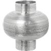 DRW Vaso da Tavolo in Alluminio Intagliato Anticato 26x26x26x26cm, Metallo, Argento Invecchiato, 26x26x26cm