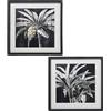 DRW Quadro tela di palme con cornice in legno con vari colori 39 x 39 x 1,8 cm
