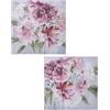 DRW Quadro tela con fiori in legno con vari colori 40 x 40 x 3 cm