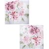 DRW Quadro tela con fiori in legno con vari colori 80 x 80 x 3 cm
