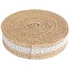 G2PLUS 10 m Vintage Nastro Juta e Pizzo, Tela di Iuta, da Regalo Con Pizzo per Feste, Decorazioni Matrimonio, Confezioni Regalo, Fai da Te - 2.5cm