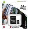 GielleService Scheda Memoria Kingston Micro SDXC 64 GB Classe 10 100 MB/s Canvas Select Plus + Adattatore SD