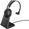 Jabra Evolve2 65, MS Mono Auricolare Wireless A Padiglione Ufficio USB tipo A Bluetooth Nero