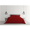 Italian Bed Linen Elegant Set Copripiumino Matrimoniale Microfibra, Lavorato in Italia - Parure Copri Piumino - Sacco Piumone 250x200 cm con Patella e Federe Cuscino, Rosso, Matrimoniale