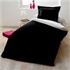 HOME LINGE PASSION Home Passione 60004 Pack di 2 Parure Copripiumino singolo 57 fili cotone nero/bianco 140 x 200 cm