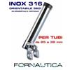FORNAUTICA PORTACANNA IN ACCIAIO INOX 316 A BATTAGLIOLA PULPITO REGOLABILE PER BARCA PESCA