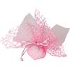 Themagicfour Confezione 30 pezzi Bomboniera sacchettino polycotton rete + velo organza + nastro autotirante, portaconfetti sacchetti a rete colore ROSA Themagicfour®